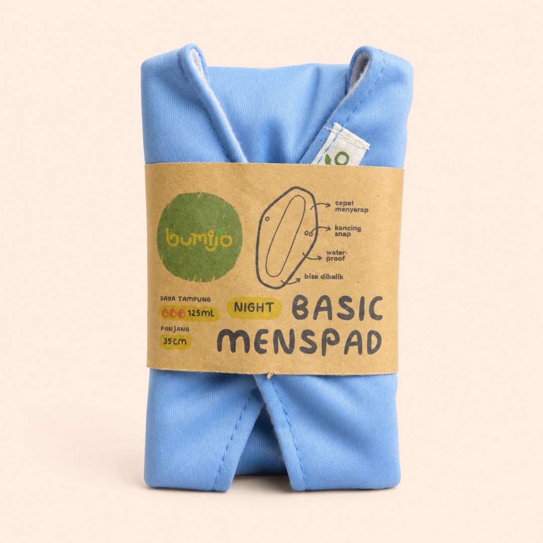 Cover produk Bumijo Basic Night Menspad 35cm - Pembalut Kain Cuci Ulang dengan latar krem