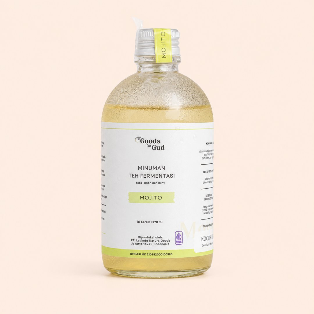 Cover produk My Goods for Gud Kombucha Mojito 270ml - Minuman Teh Fermentasi dengan latar krem