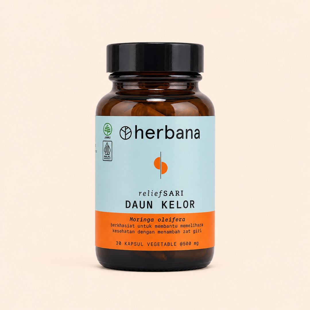 Herbana Relief Sari Daun Kelor - Suplemen Nutrisi Alami 30 Kapsul cover