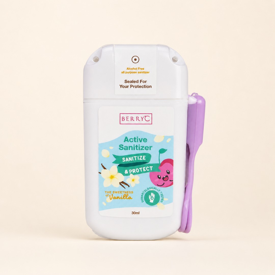BerryC Active Sanitizer Vanilla 30ml - Alcohol Free & Baby Safe image
