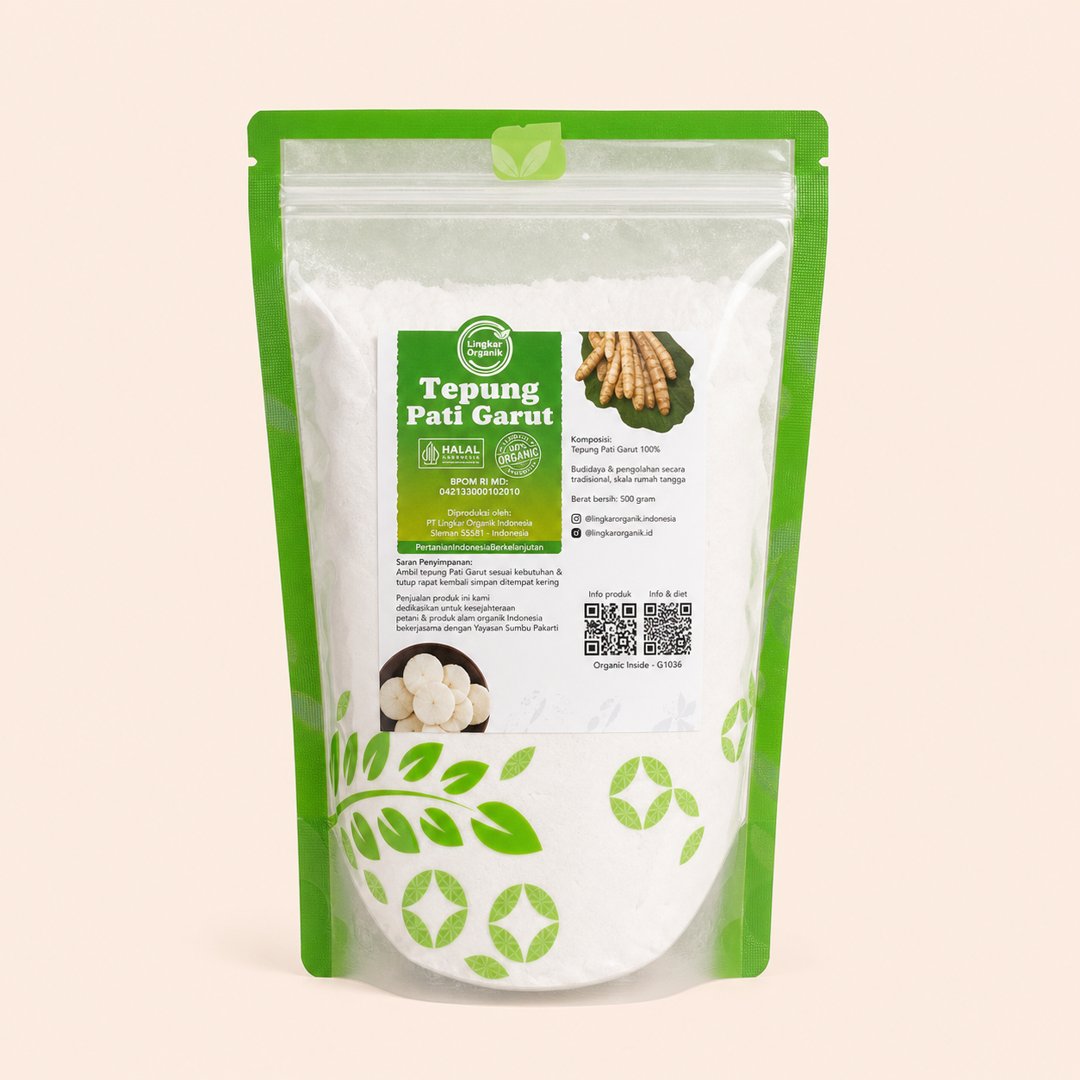 Tepung Pati Garut Lingkar Organik 500gr - Bebas Gluten & Ramah Pencernaan cover