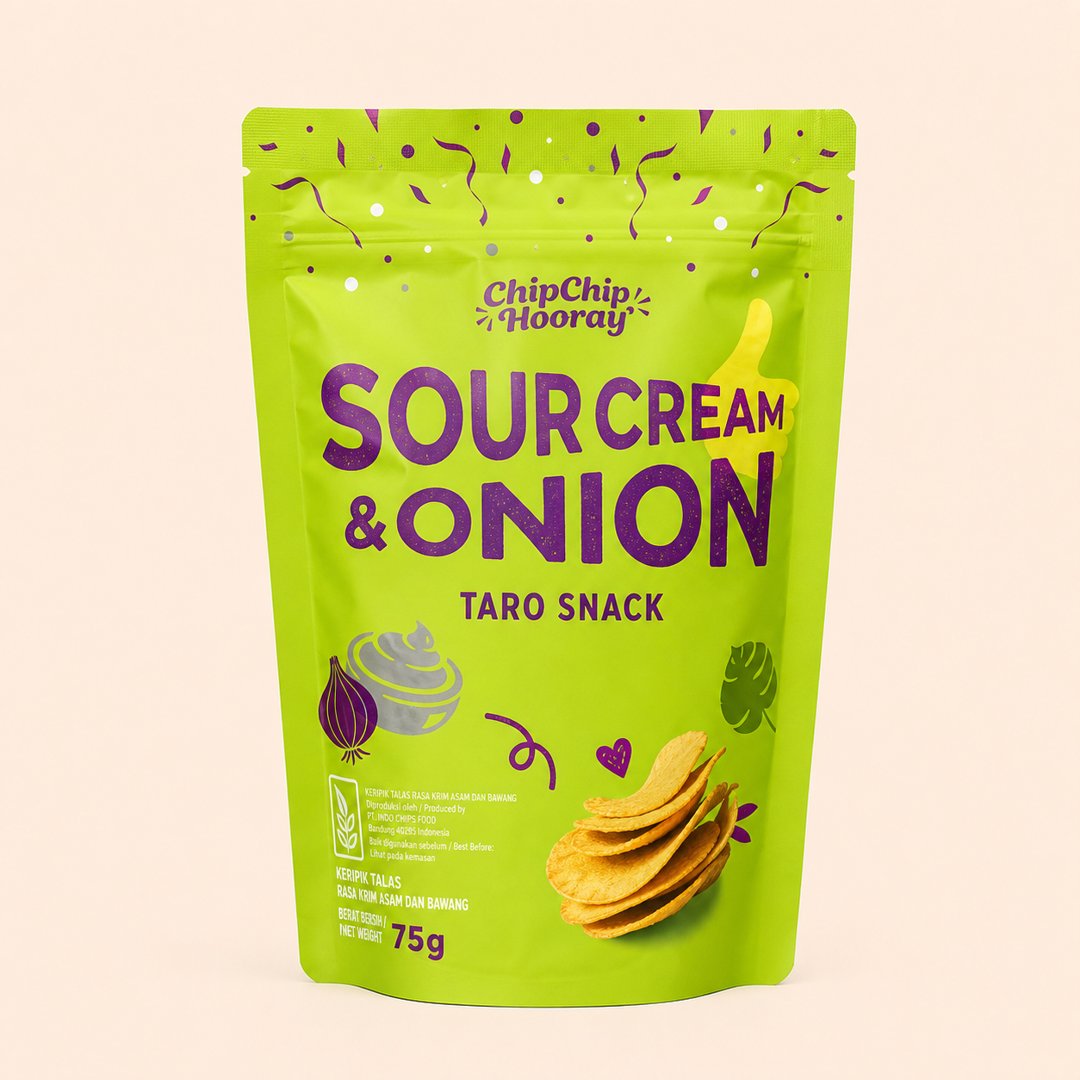 ChipChip Hooray Taro Snack Sour Cream & Onion 75g cover