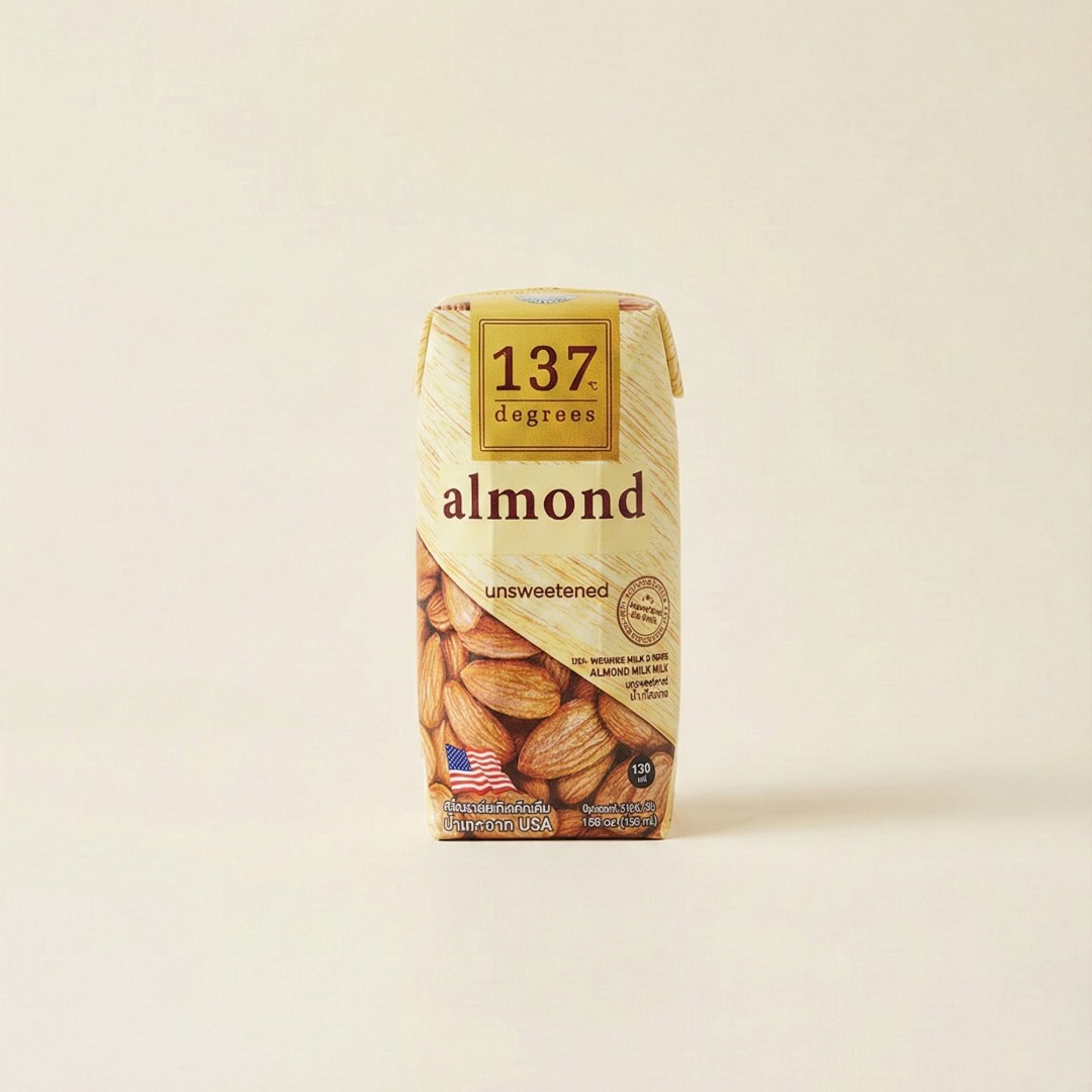 137 Degrees Almond Milk Unsweetened 180ml - Susu Almond Tanpa Gula image