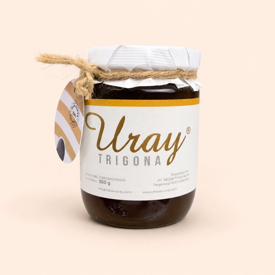 Cover produk Madu Uray Trigona 300g - Madu Alami Lebah Tanpa Sengat dengan latar krem