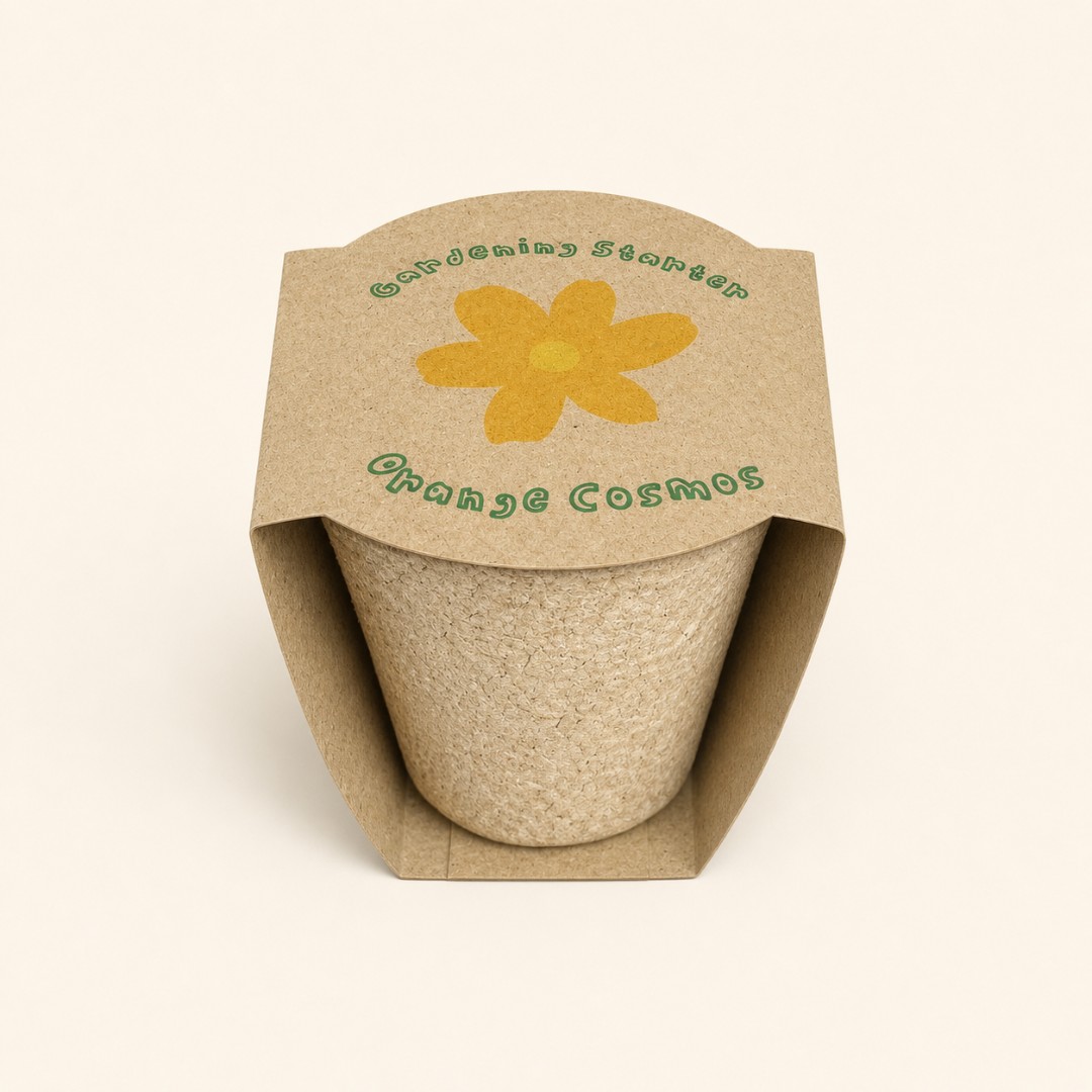 Mini Gardening Kit Orange Cosmos - Starter Pack Menanam image