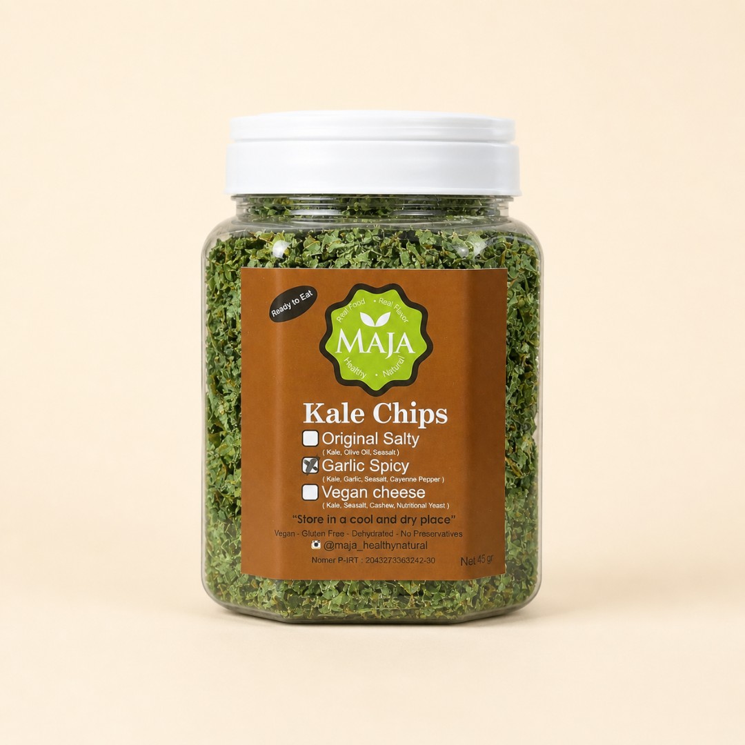 Maja Kale Chips Garlic Spicy 45gr - Camilan Sehat Rendah Kalori image