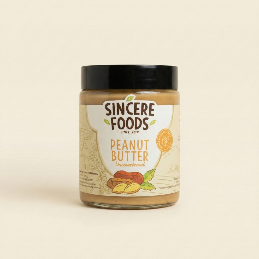 Sincere Foods Unsweetened Peanut Butter 300gr - Selai Kacang Murni Bebas Gula image