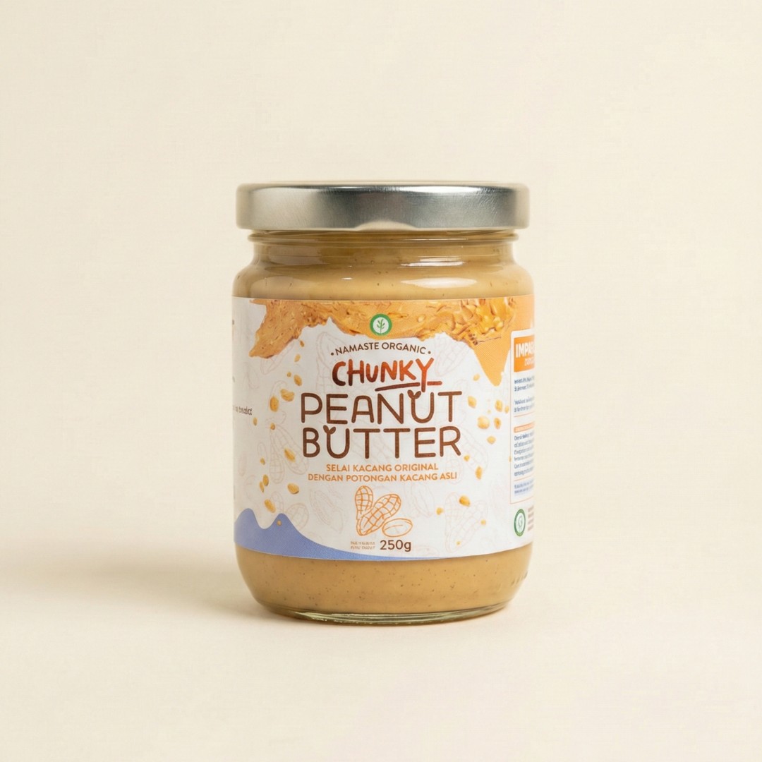 Namaste Organic Chunky Peanut Butter 250g - Selai Kacang Utuh Alami image
