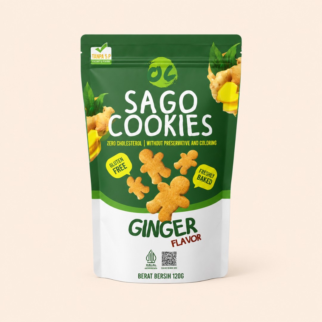 Organic Center Sago Cookies Ginger Flavor 120g image