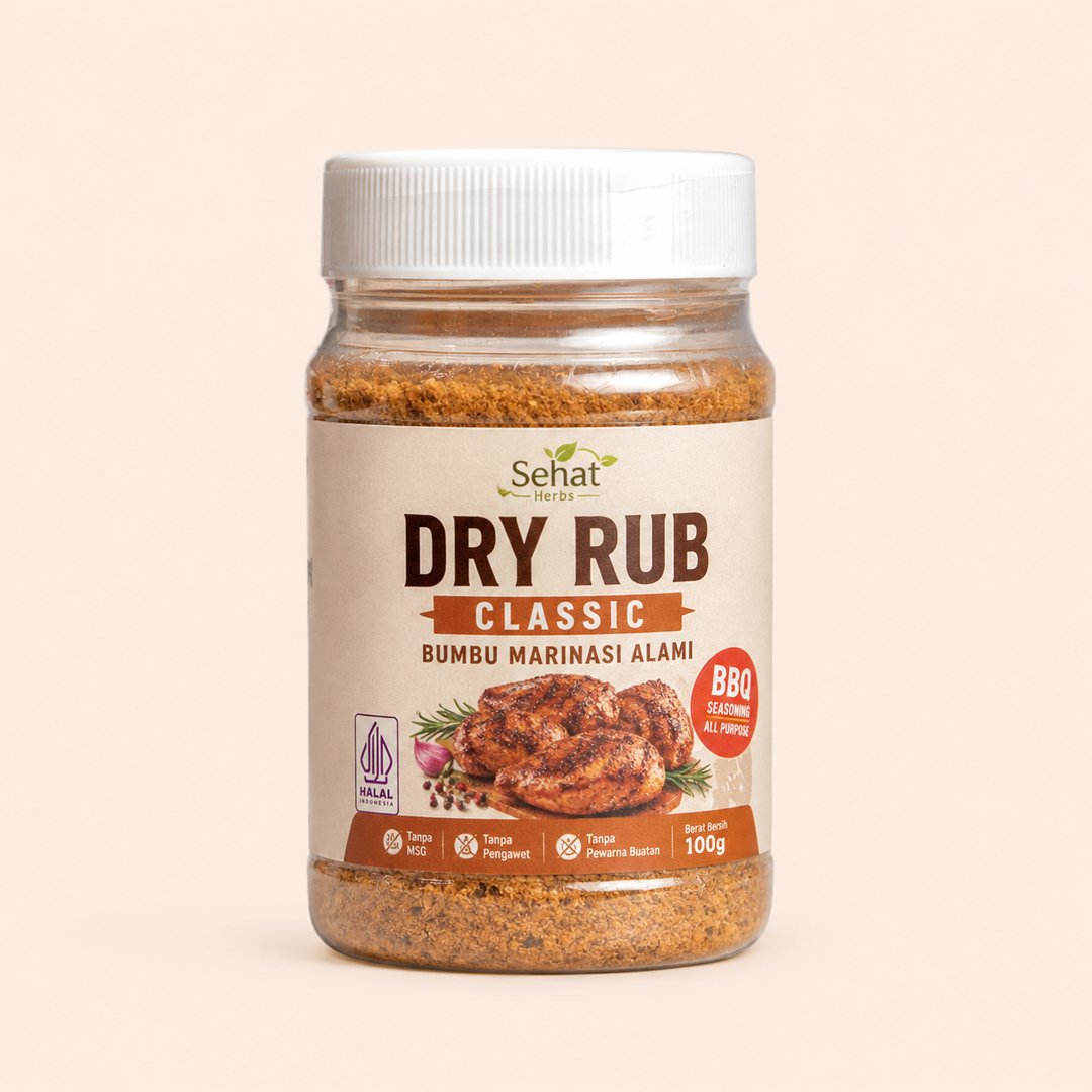 Cover produk Sehat Herbs Dry Rub Classic - Bumbu Marinasi Alami 100g dengan latar krem