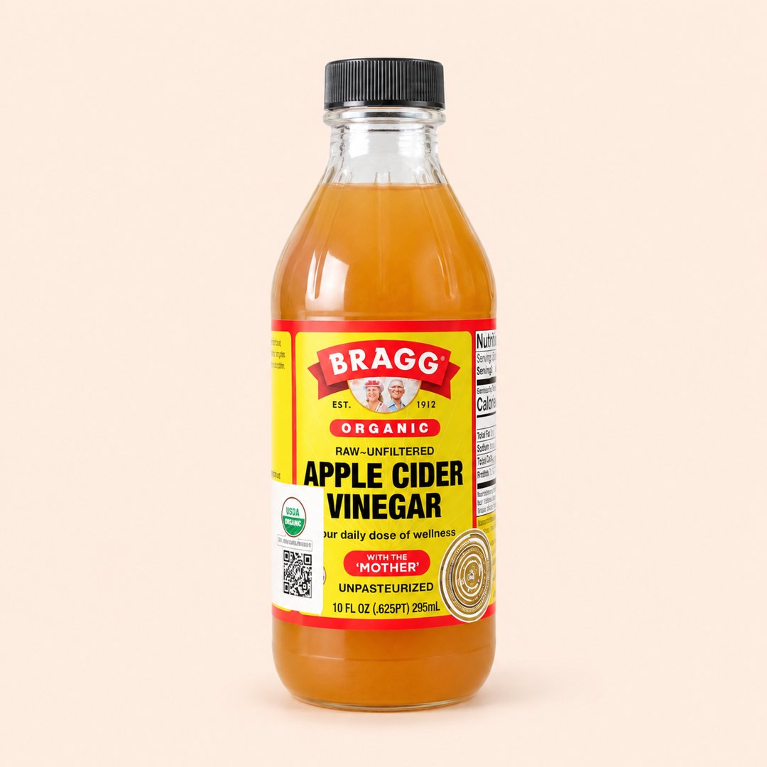 Cover produk Bragg Organic Raw Unfiltered Apple Cider Vinegar with Mother - 295ml dengan latar krem