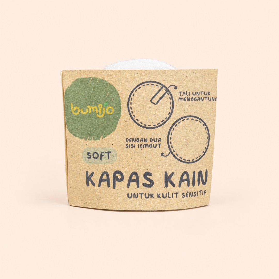 Cover produk Bumijo Kapas Kain Reusable Lembut Isi 3 dengan latar krem