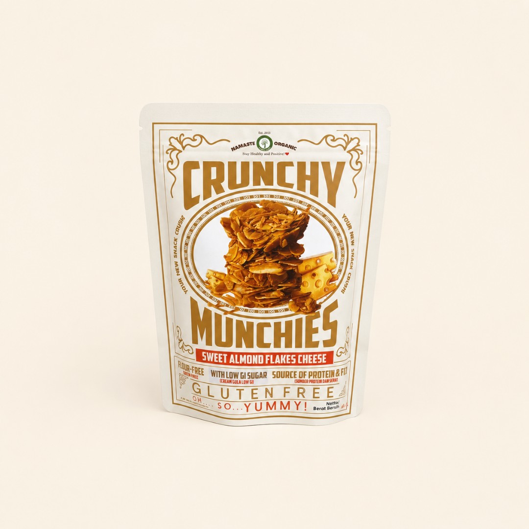 Namaste Organic Crunchy Munchies Sweet Almond Flakes Cheese 80gr image