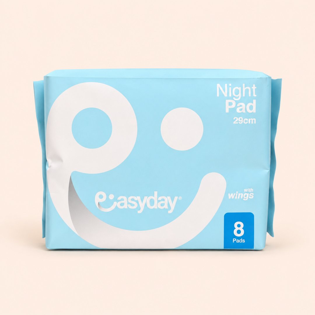 Cover produk Easyday Pembalut Malam Night Pad 29cm With Wings - 8 Pads dengan latar krem