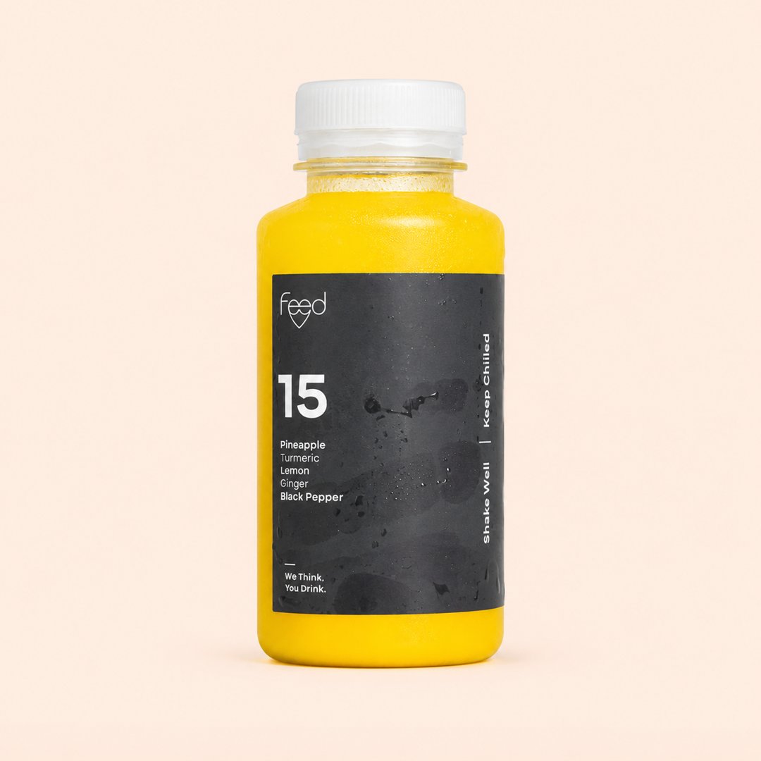 Cover produk Feed Juice 15 - Pineapple Turmeric Immunity Booster 270ml dengan latar krem