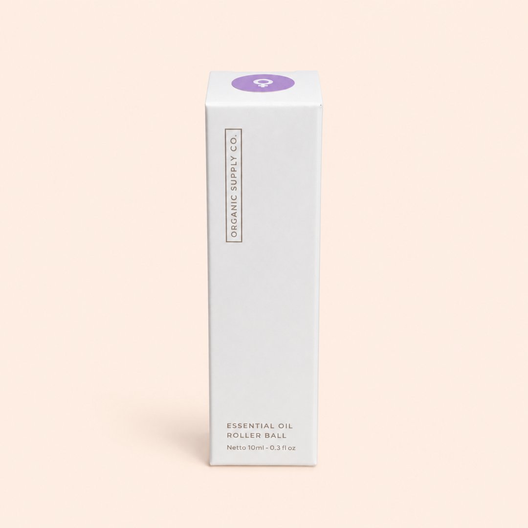 Cover produk Organic Supply Co. Her Aromatherapy Essential Oil Roller Ball 10ml dengan latar krem