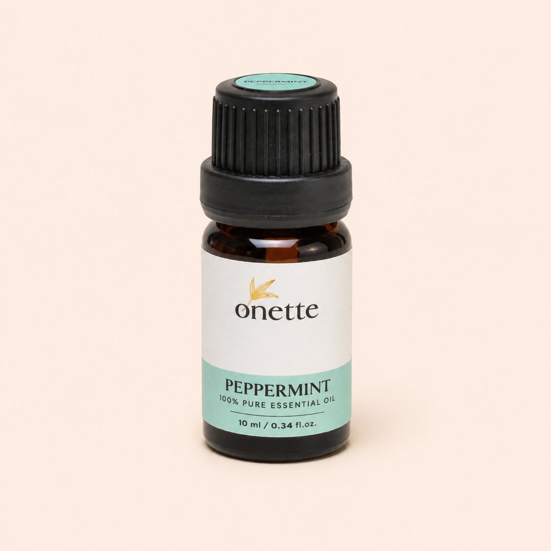 Cover produk Onette Peppermint Pure Essential Oil 10ml dengan latar krem