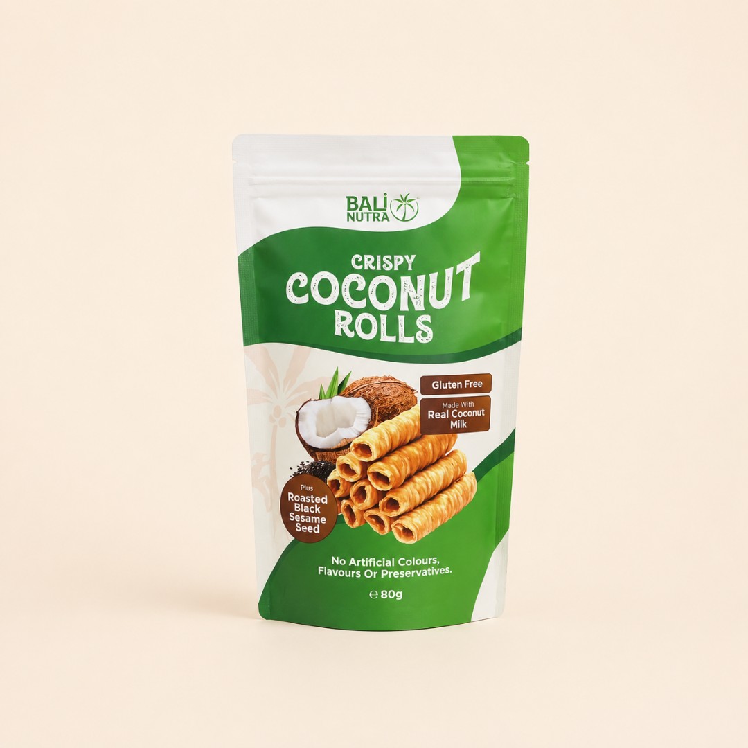 Bali Nutra Crispy Coconut Rolls with Black Sesame 80gr image