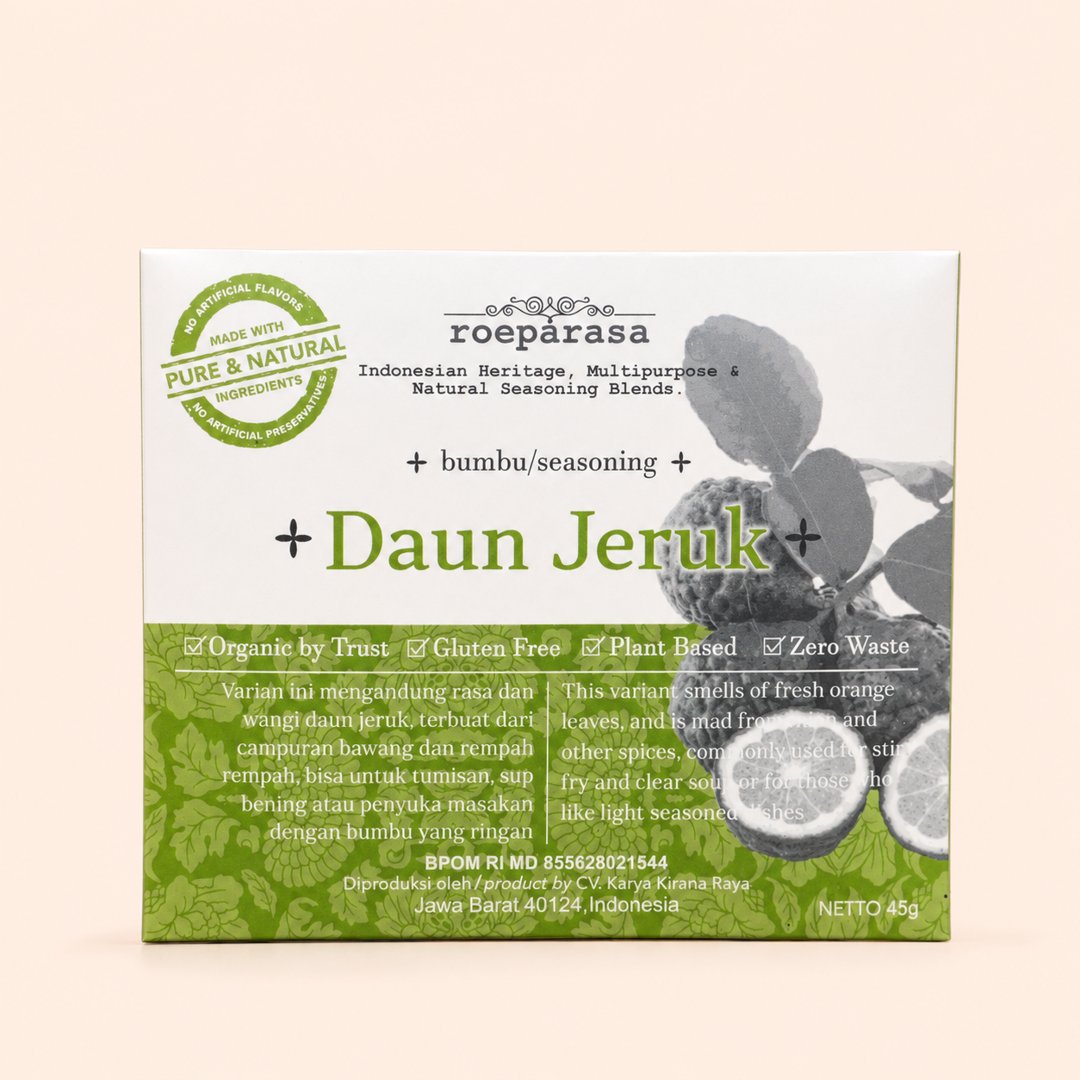 Cover produk Roeparasa Bumbu Daun Jeruk 45g dengan latar krem