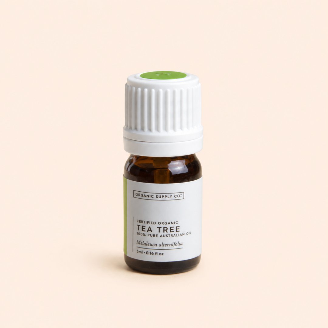 Cover produk Organic Supply Co Tea Tree Essential Oil 5ml dengan latar krem