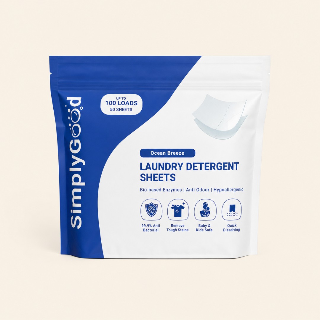 SimplyGood Laundry Detergent Sheets Ocean Breeze - 50 Sheets (100 Loads) image