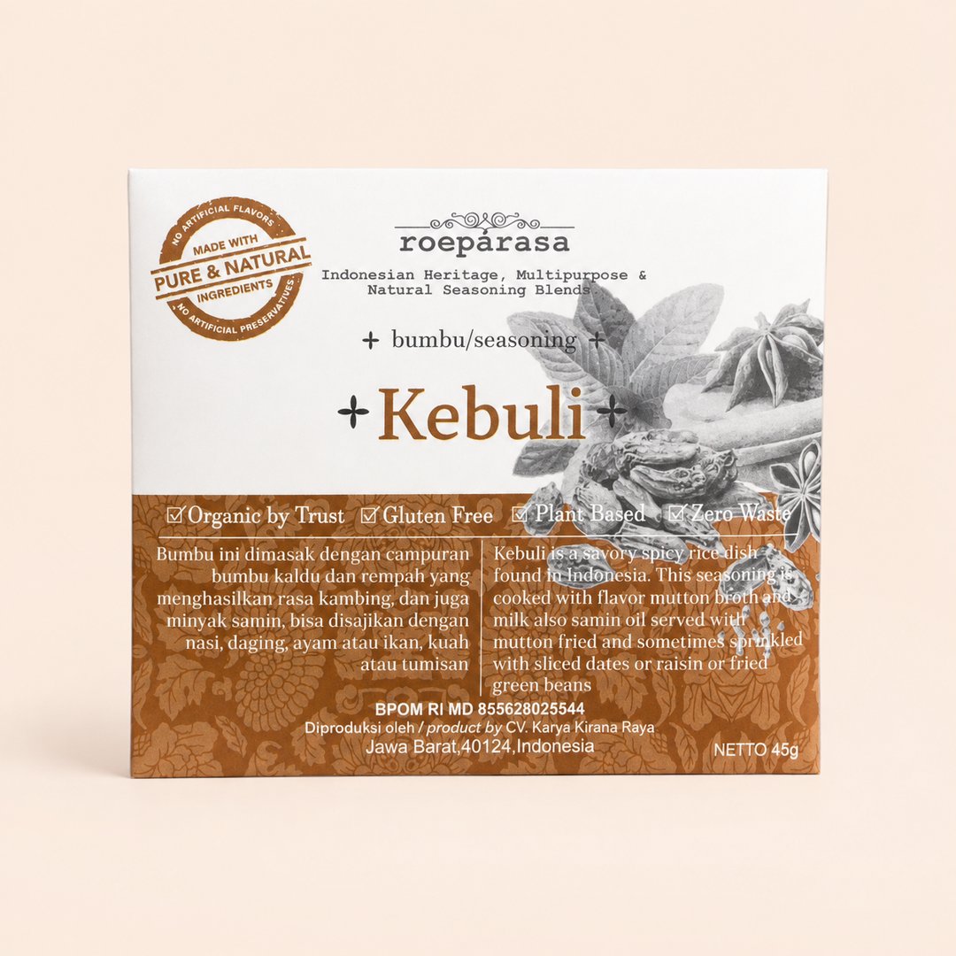 Cover produk Roeparasa Bumbu Kebuli Instan Alami 45g dengan latar krem