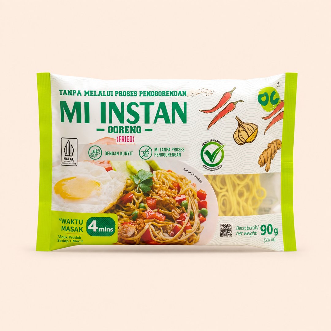 Cover produk Organic Center Mi Instan Goreng Original 90g dengan latar krem