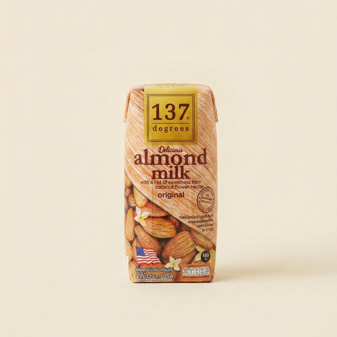 137 Degrees Almond Milk Original 180ml - Susu Almond Rasa Original Pemanis Nektar Kelapa image