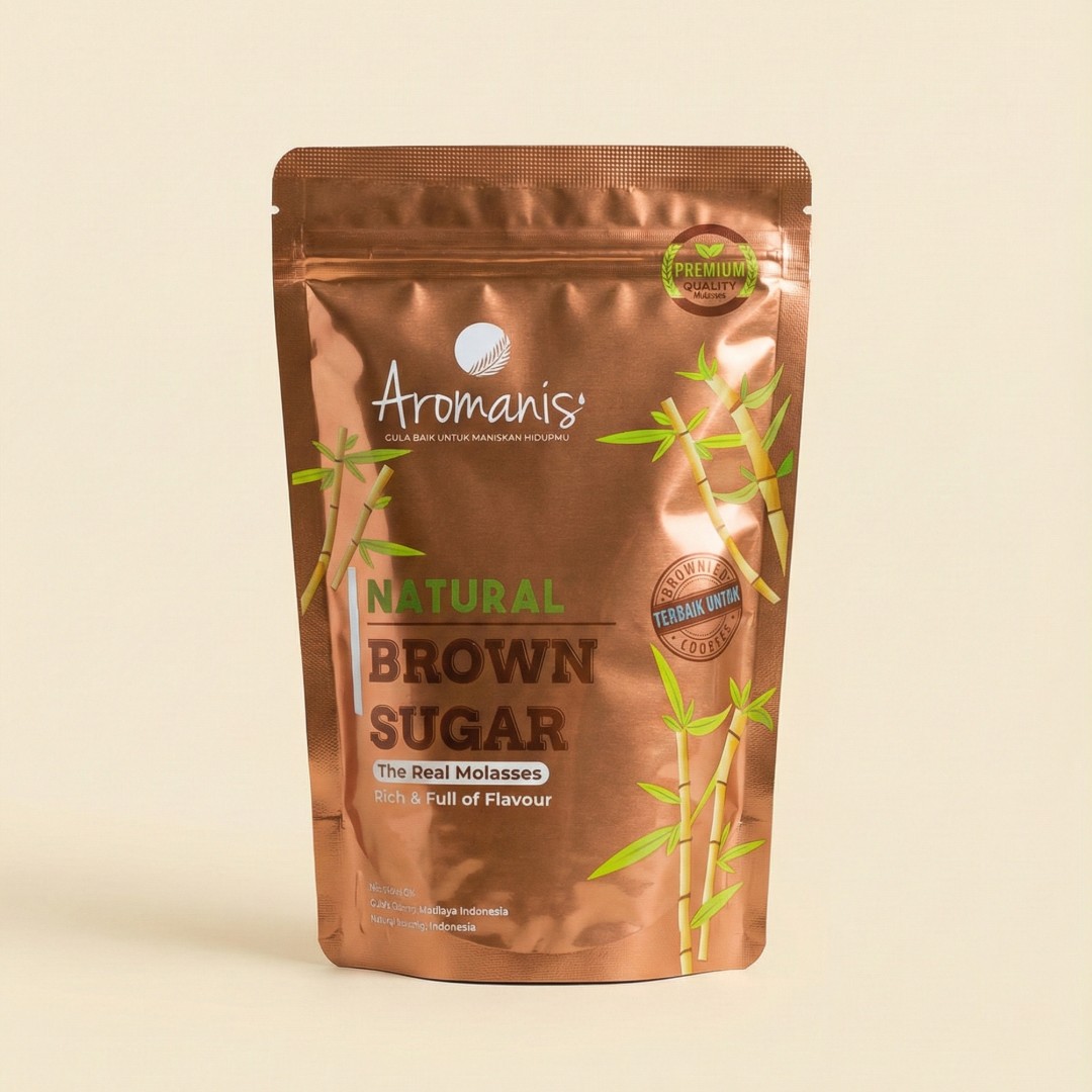 Aromanis Natural Brown Sugar 250gr - Gula Tebu Cokelat Murni dengan Molasses image