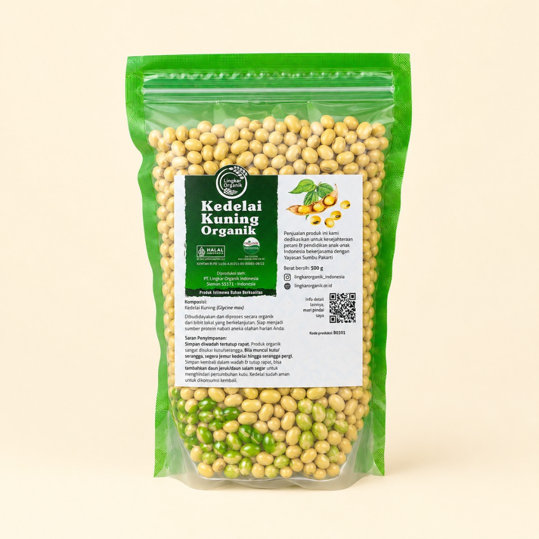 Kedelai Kuning Organik Lingkar Organik 500g - Protein Nabati Lokal image