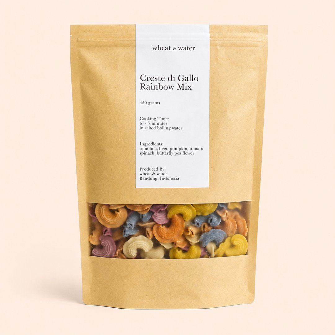 Cover produk Wheat & Water Creste di Gallo Rainbow Mix 450g dengan latar krem