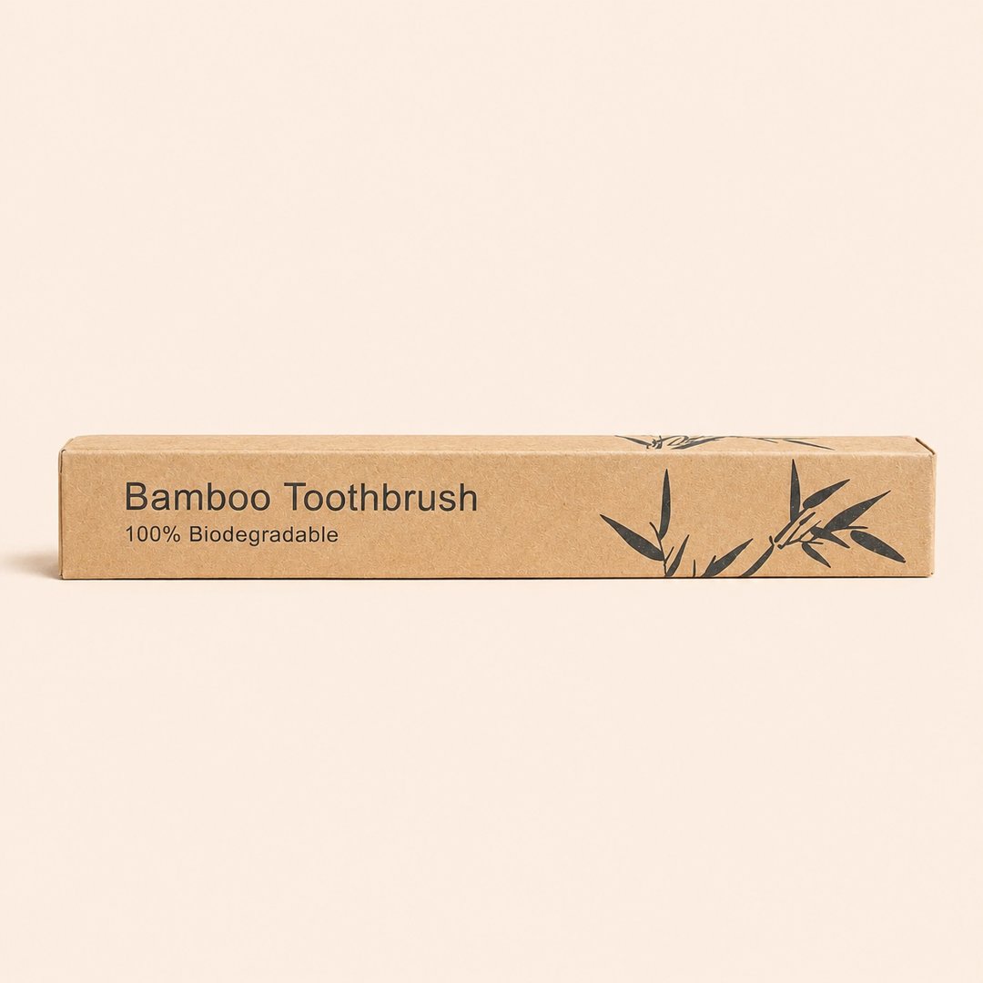 Cover produk Sikat Gigi Bambu Ramah Lingkungan - Eco-Friendly Bamboo Toothbrush dengan latar krem