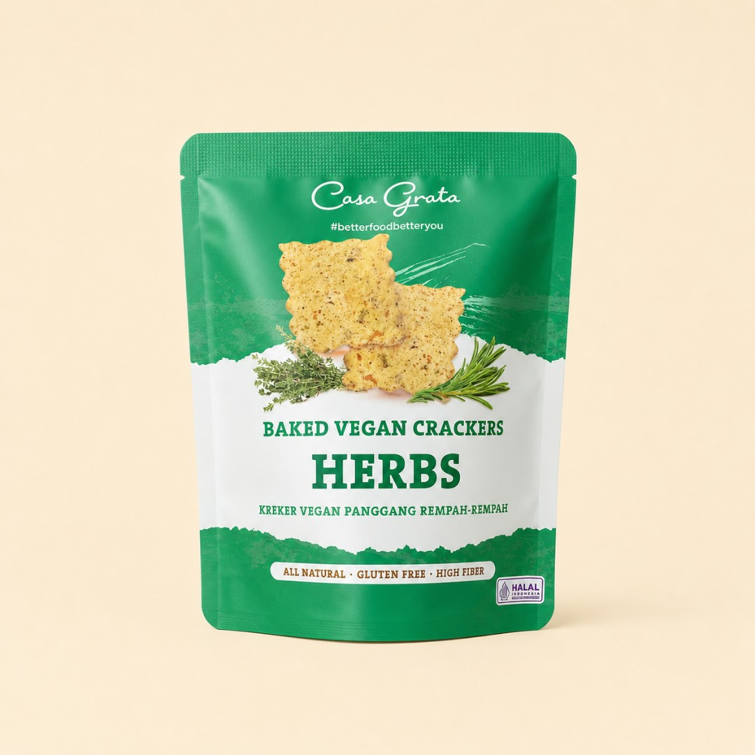 Casa Grata Baked Vegan Crackers Herbs 20gr image