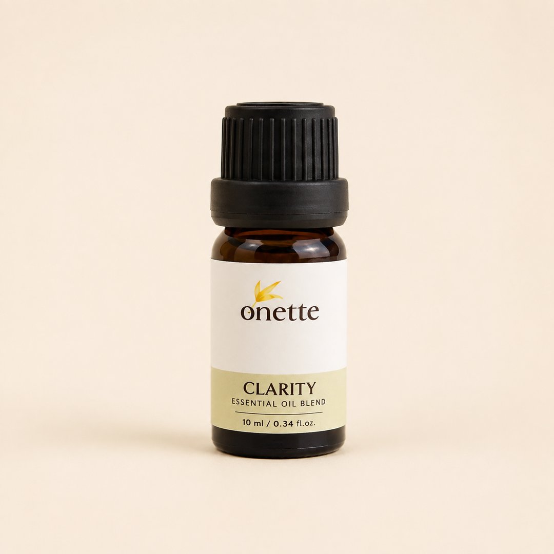Cover produk Onette Clarity Essential Oil Blend 10ml dengan latar krem