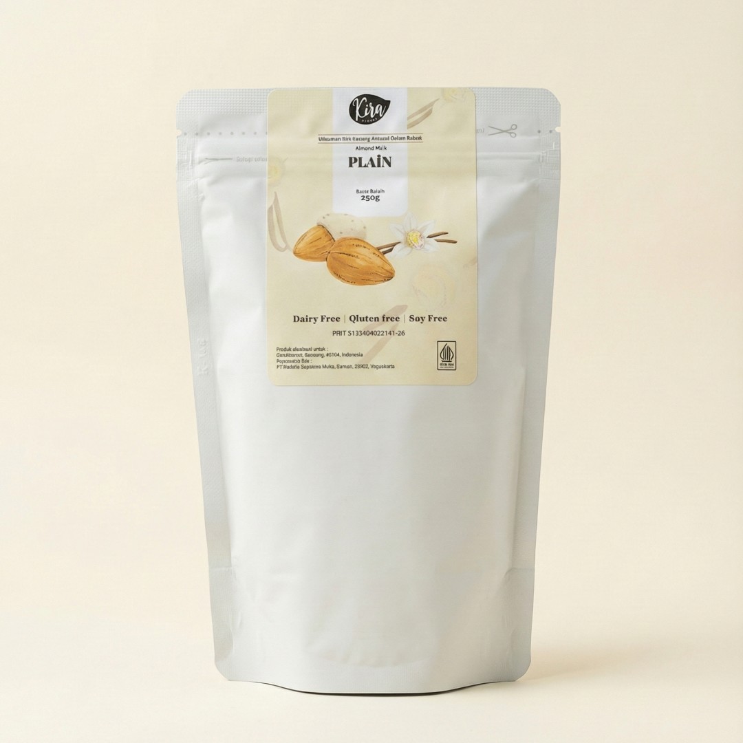 Kira Almond Milk Powder Plain 250g - Bubuk Sari Kacang Almond Murni image