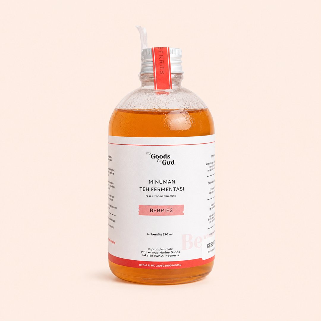 Cover produk My Goods For Gud Kombucha Berries 270ml dengan latar krem