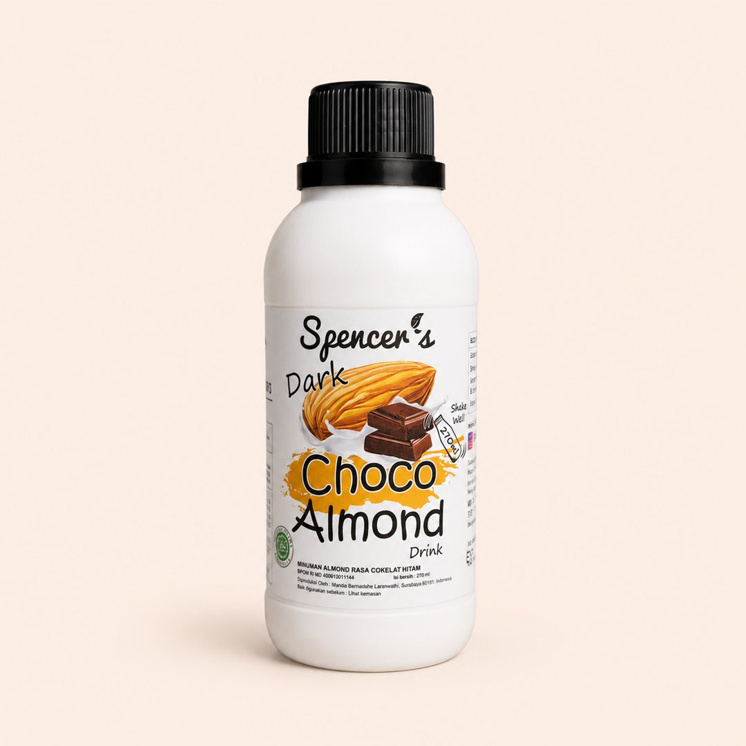 Cover produk Spencer's Dark Choco Almond Drink 270ml dengan latar krem