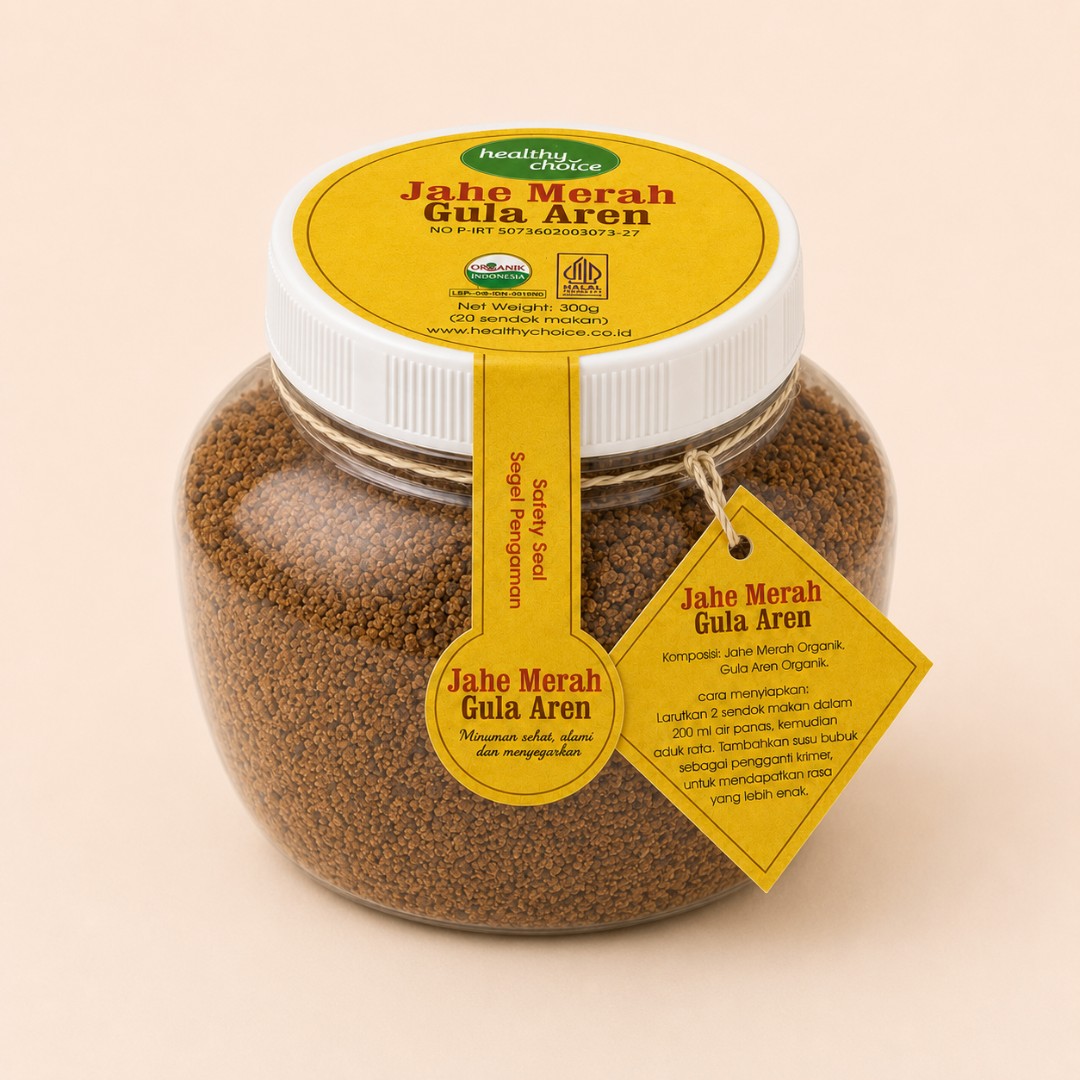 Healthy Choice Jahe Merah Gula Aren Organik 300gr - Minuman Herbal Alami image