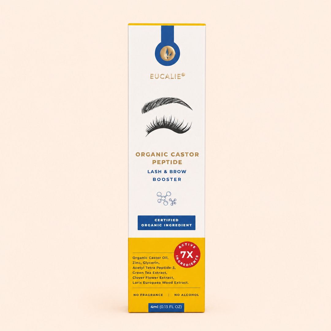Cover produk Eucalie Organic Lash and Brow Booster - Serum Bulu Mata & Alis 4ml dengan latar krem