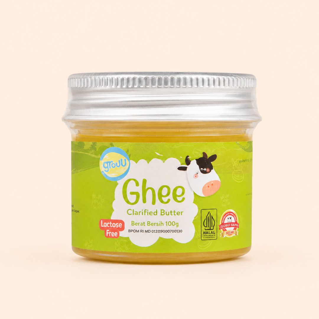 Cover produk Grouu Ghee Clarified Butter 100g dengan latar krem