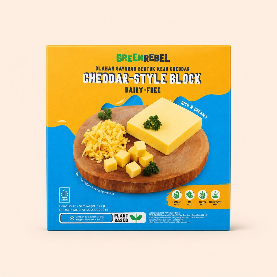 Foto cover Green Rebel Cheddar-Style Block 165g