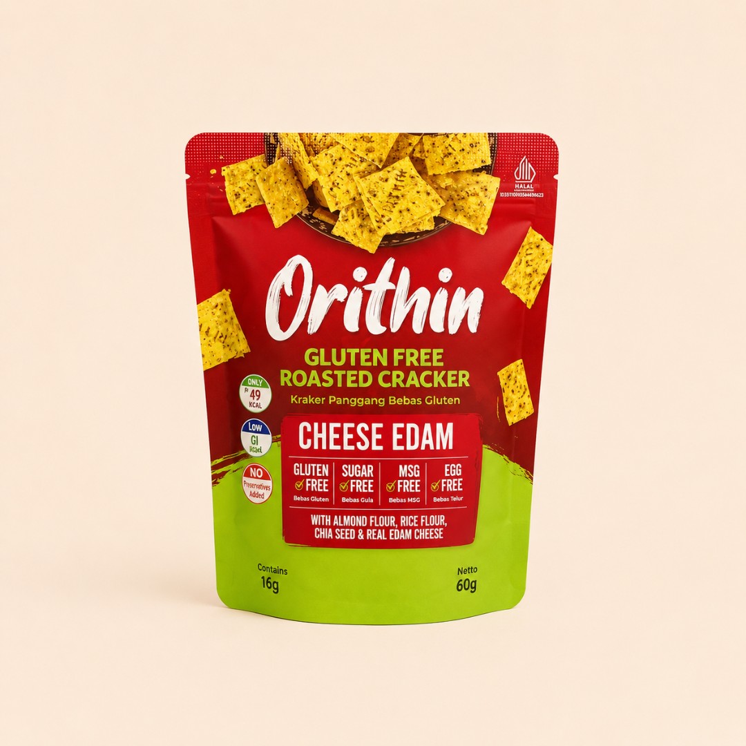 Orithin Gluten Free Roasted Crackers Cheese Edam 30gr image