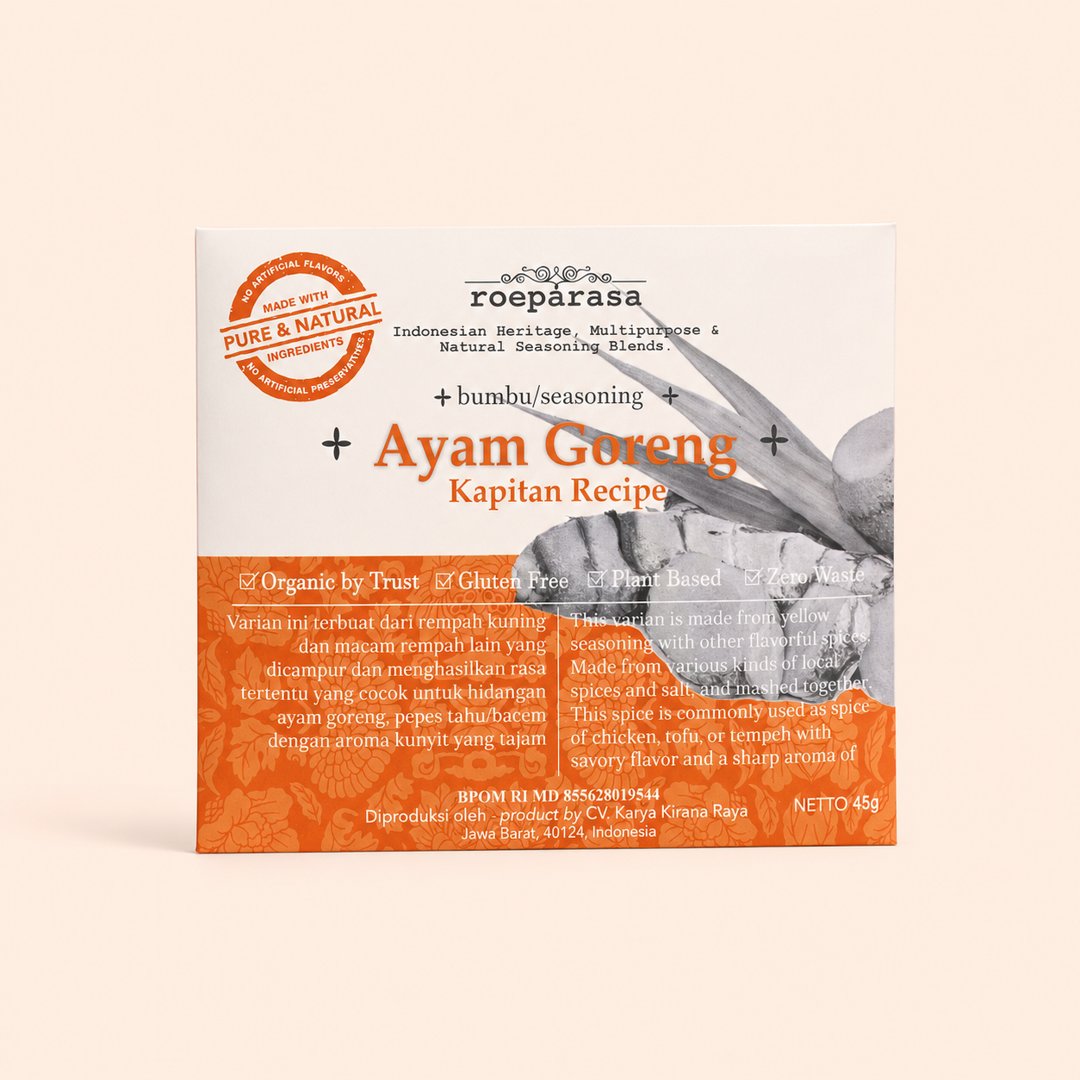 Cover produk Roeparasa Bumbu Ayam Goreng Kapitan Premium Seasoning 45g dengan latar krem