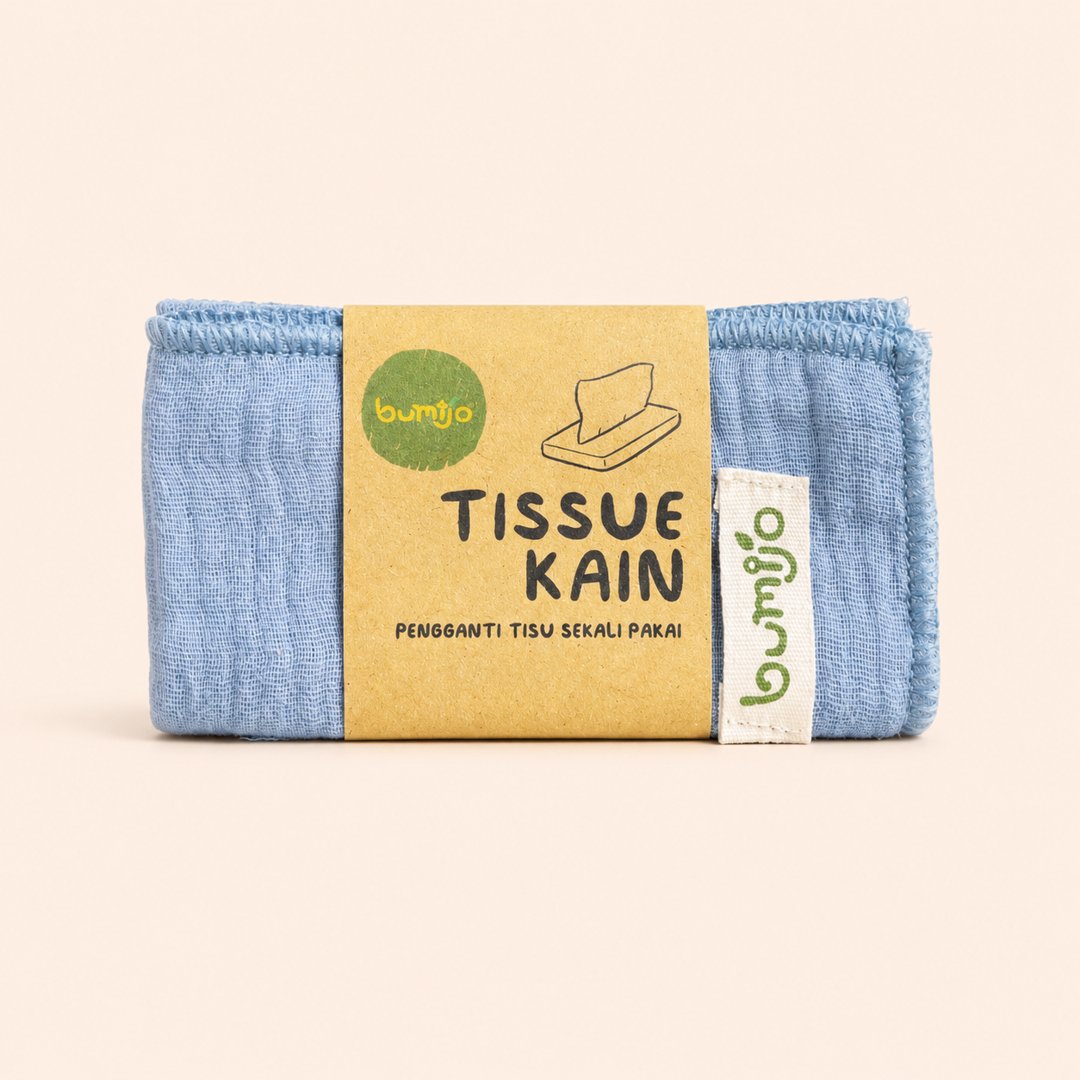 Cover produk Bumijo Reusable Cloth Tissue - Tisu Kain Ramah Lingkungan dengan latar krem