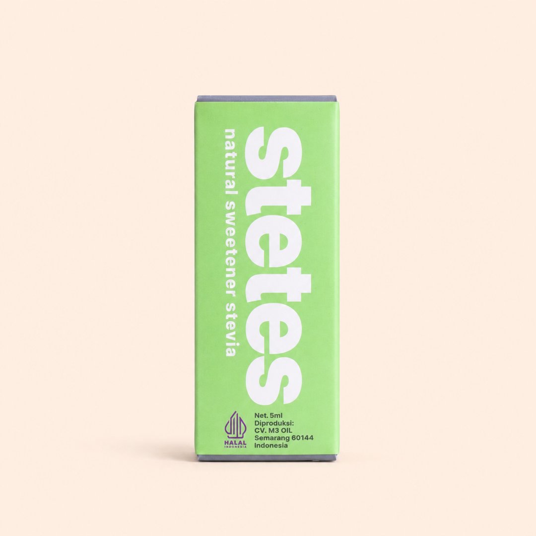 Cover produk Stetes Natural Sweetener Stevia 5ml dengan latar krem