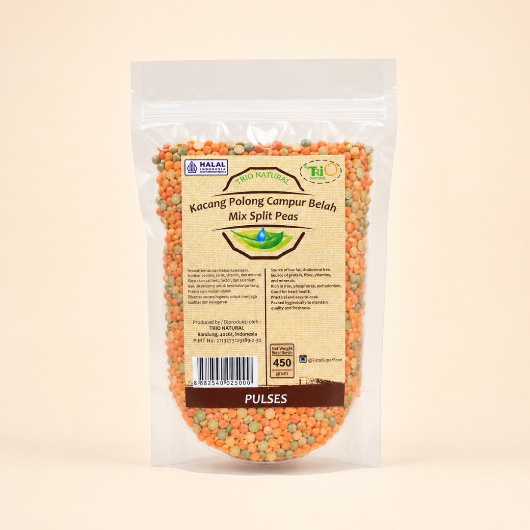 Trio Natural Mix Split Peas (Kacang Polong Campur Belah) 450g image