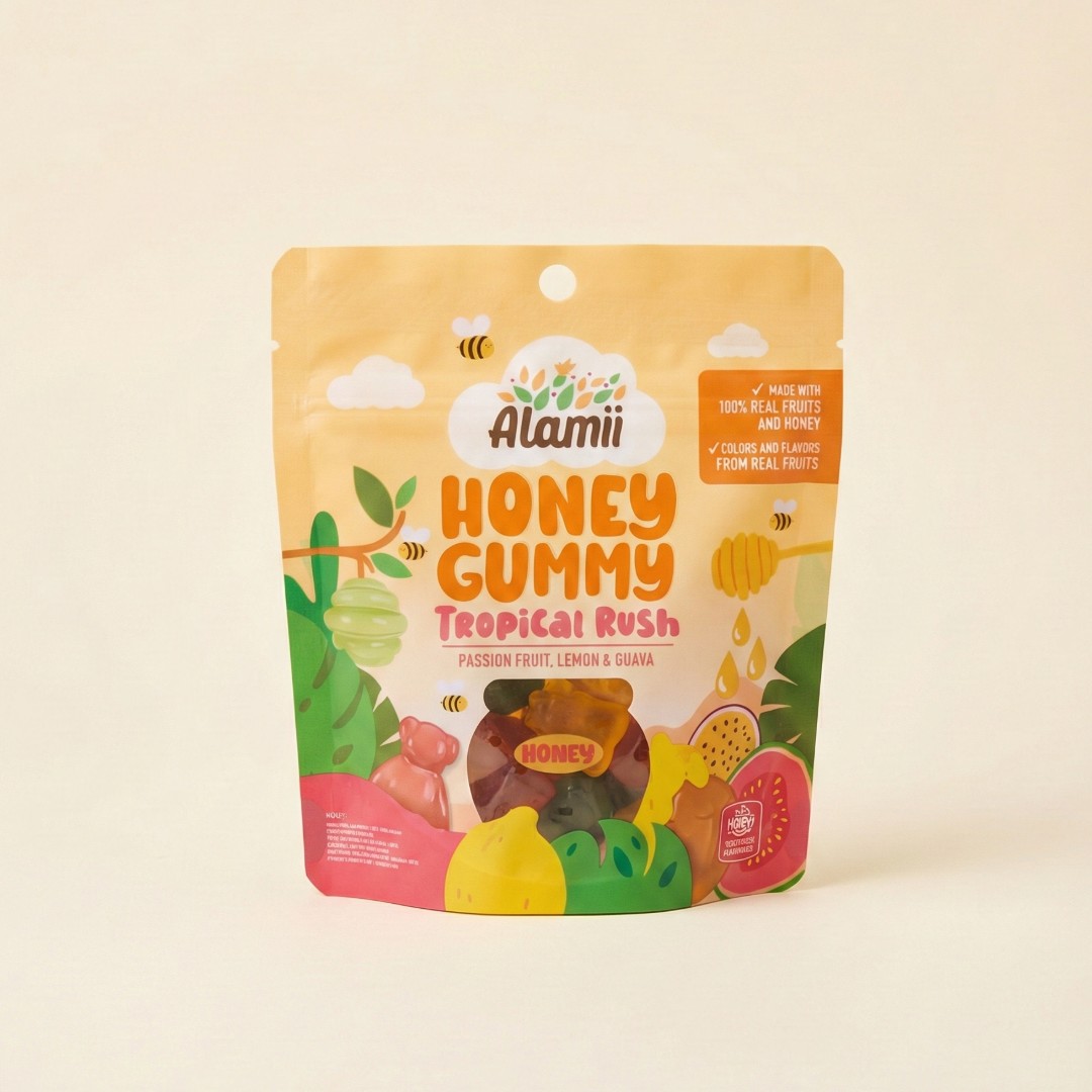 Alamii Honey Gummy Tropical Rush 40gr - Permen Jeli Sehat Madu Hutan & Buah Tropis image