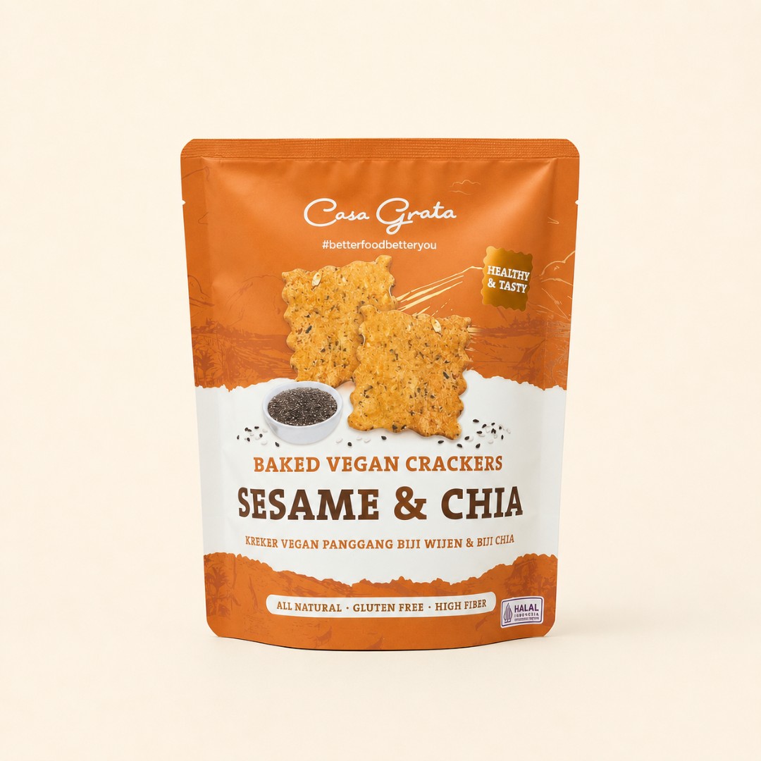 Casa Grata Baked Vegan Crackers Sesame & Chia 20g image