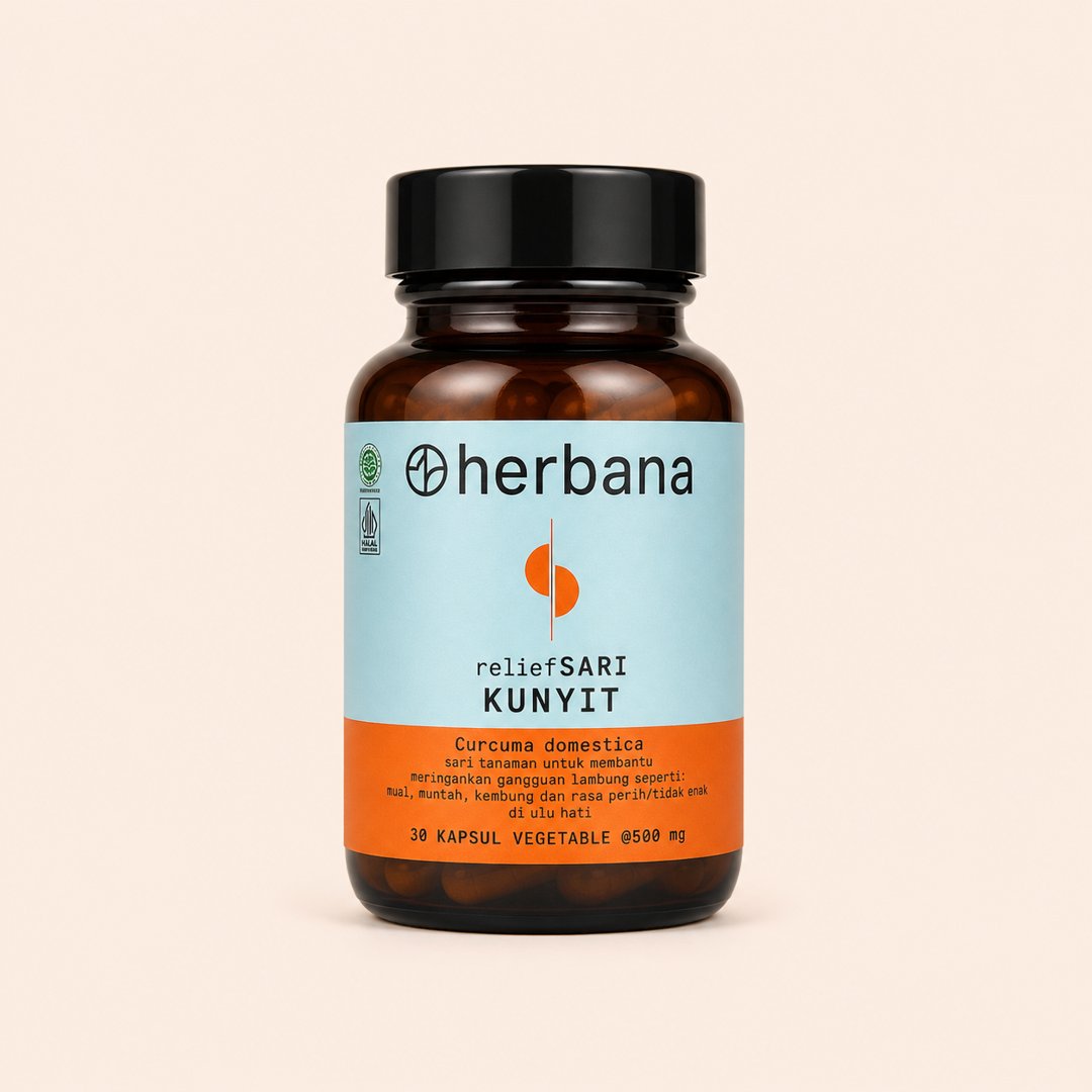 Herbana Relief Sari Kunyit - Suplemen Kesehatan Lambung (30 Kapsul) cover