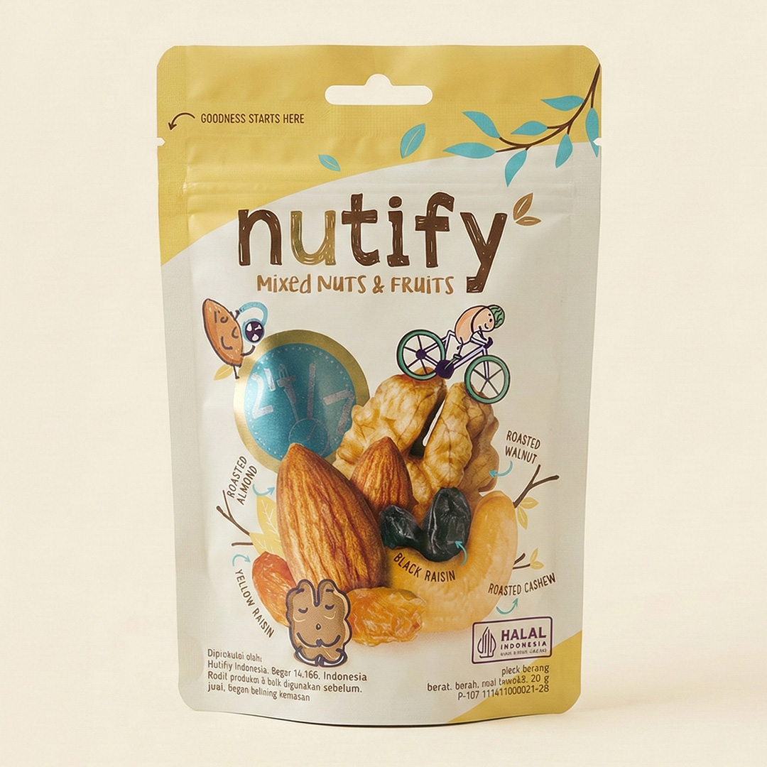 Nutify Mixed Nuts & Fruits 40g - Snack Sehat Kaya Nutrisi untuk Otak image